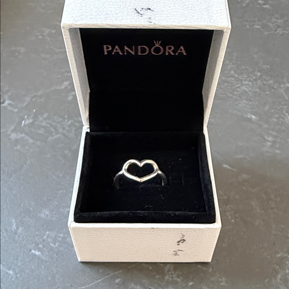 Pandora Silver Open Heart Ring in Silver